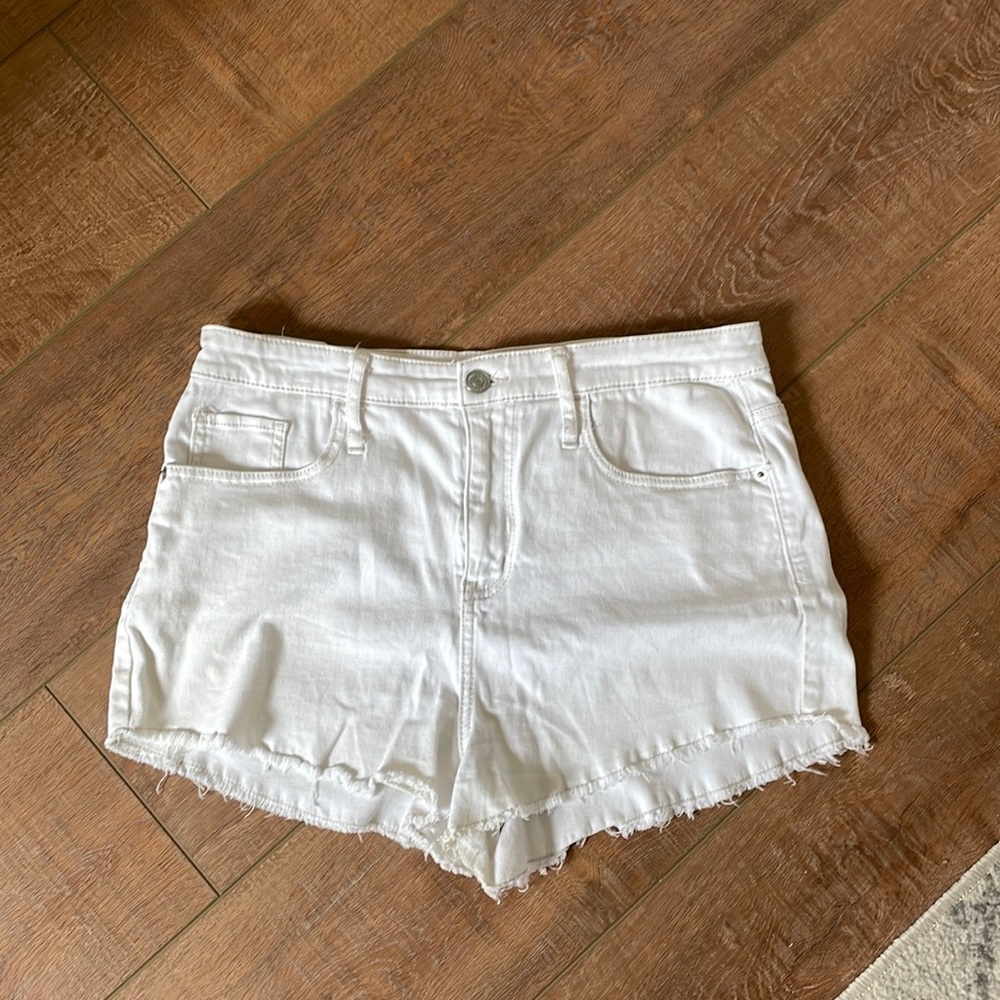 White jean shorts
